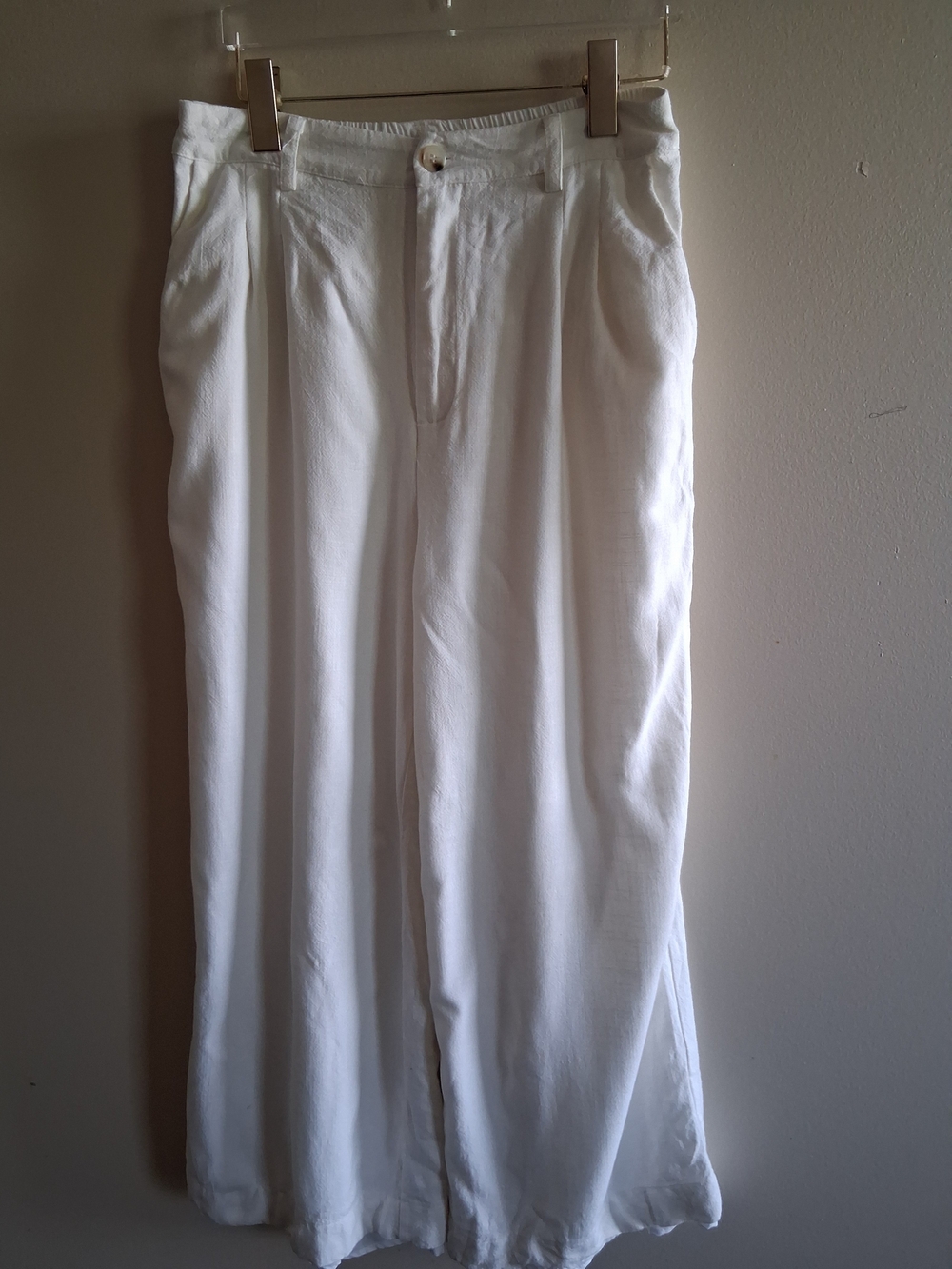 12TH TRIBE Cream Wide Leg Pants